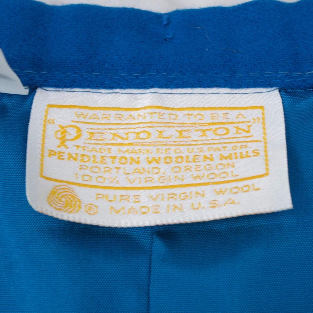 Vintage Pendleton Blue 100% Virgin Wool Fully Lined Pencil Skirt Size 12 - Picture 5 of 8